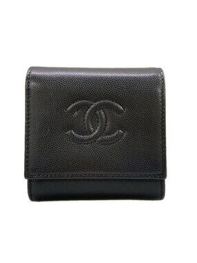 Chanel Bifold Wallet Small Flap Black CC Logo